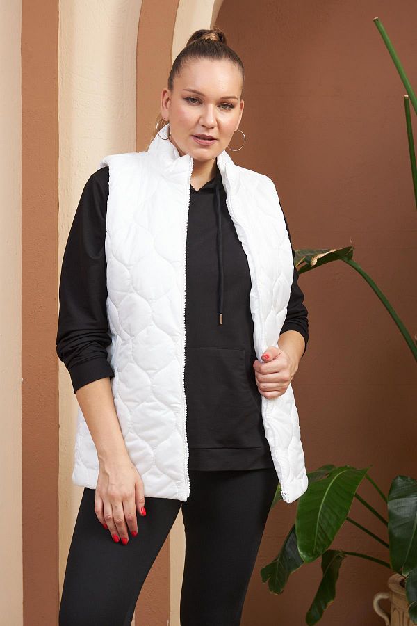 Plus size white vest discount