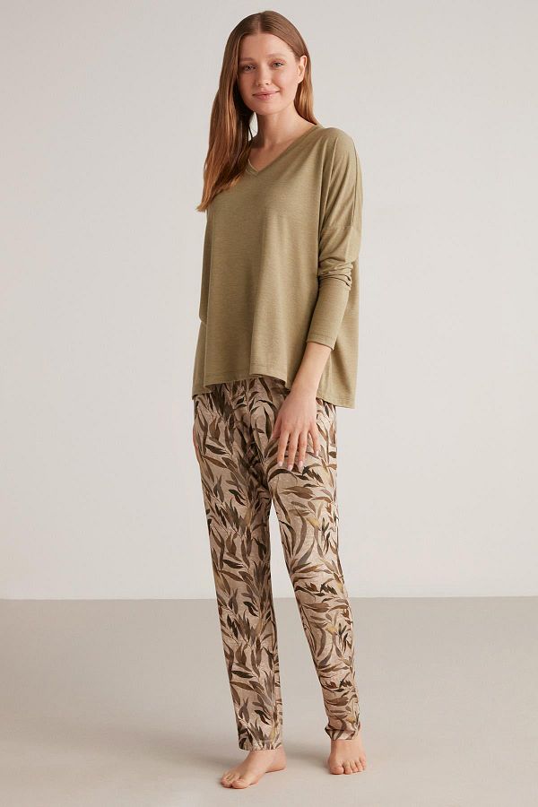 Penye Mood Soft textured pajama set Trendyol