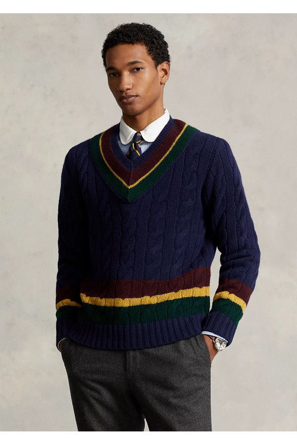 Ralph Lauren Cable Knit Wool Cashmere Cricket Jumper Trendyol