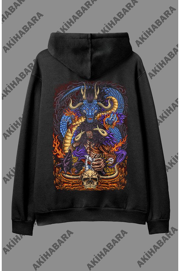 Akihabara Oversize Back Printed One Piece Kaido design anime hoodie Trendyol