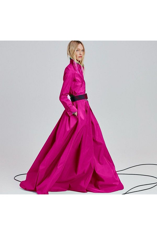 UNTIMELY Maxi Taffeta Shirt Dress with Full Circle Skirt Trendyol