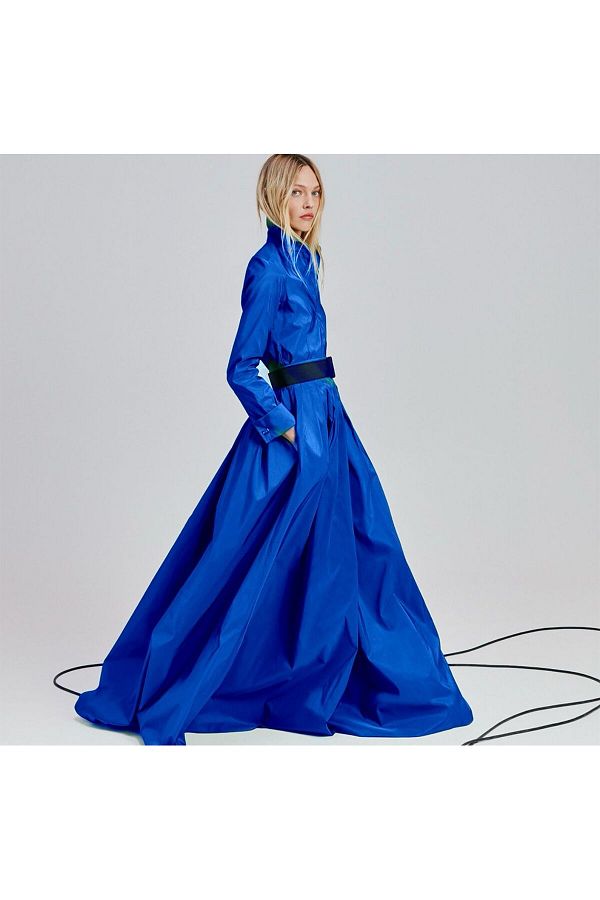 UNTIMELY Maxi Taffeta Shirt Dress with Full Circle Skirt Trendyol
