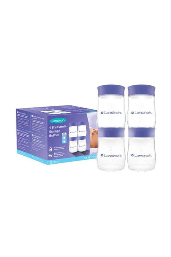 LANSINOH Anne Sütü Saklama Şişeleri 4 x 160 ml