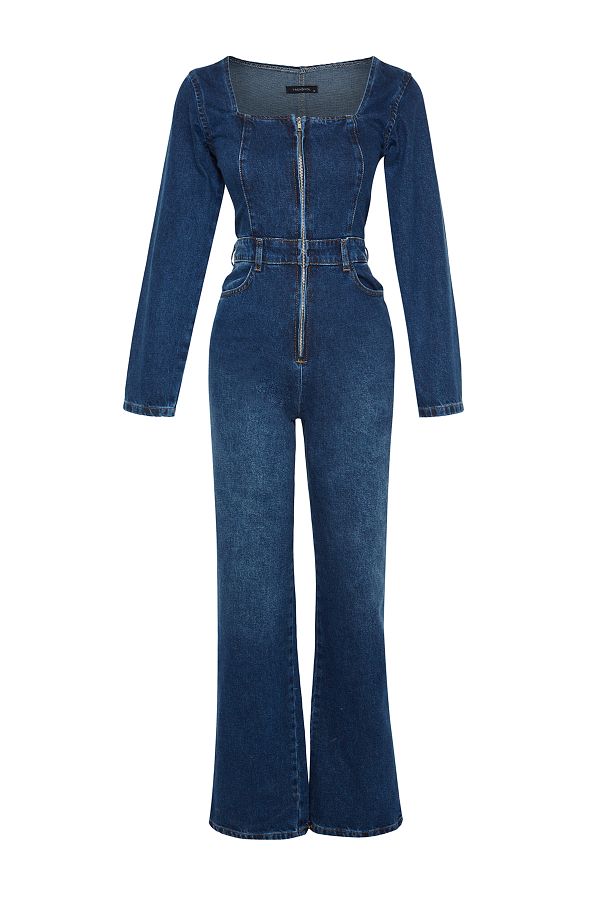 Trendyol Collection Jumpsuit Blue Fitted Trendyol