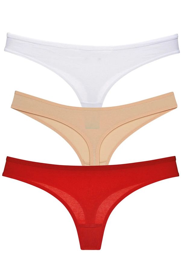 GECKO COLLECTION-Gecko femei String tanga Chiloți cu elastic 3 buc 1