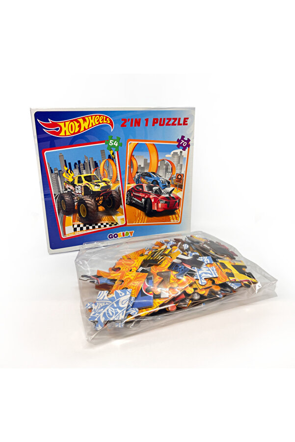 Gokidy Hot Wheels 2' in 1 Puzzle Trendyol