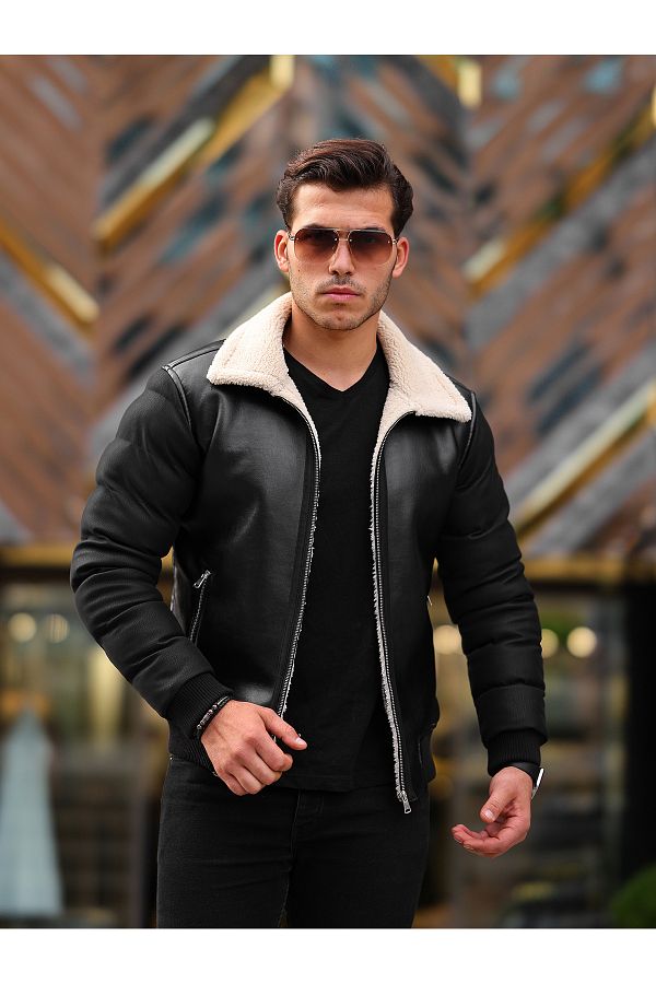 Mens jacket with fur 2025