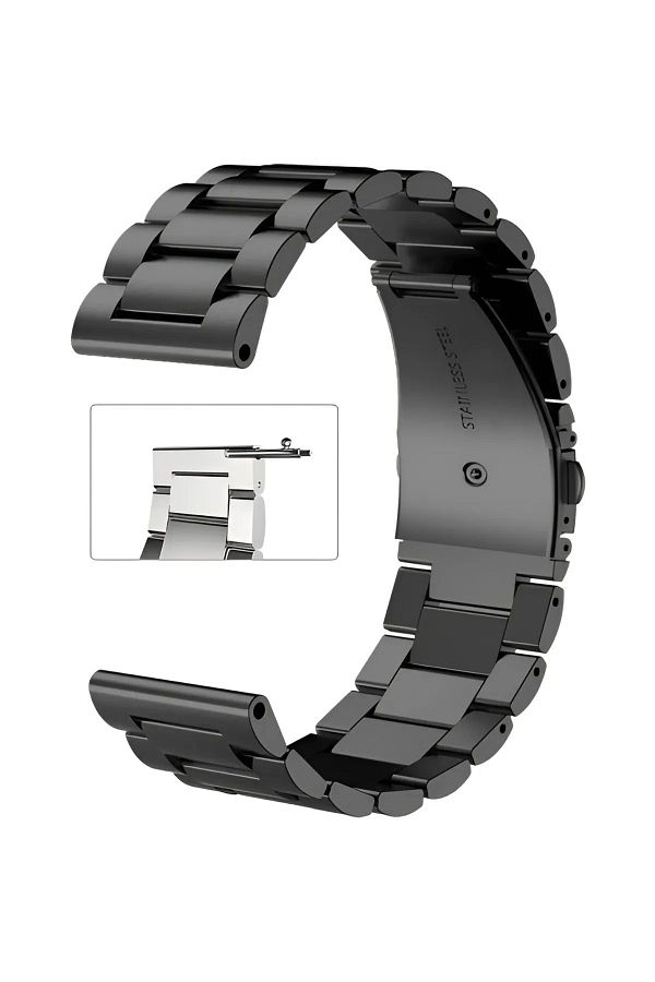 24mm black metal watch band deals