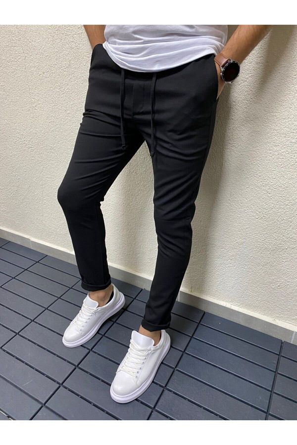 Black jogger trousers mens shop
