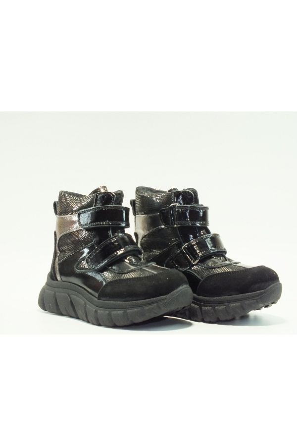 Toddler-Double Velcro Shiny Leather Boots PF-5091 1