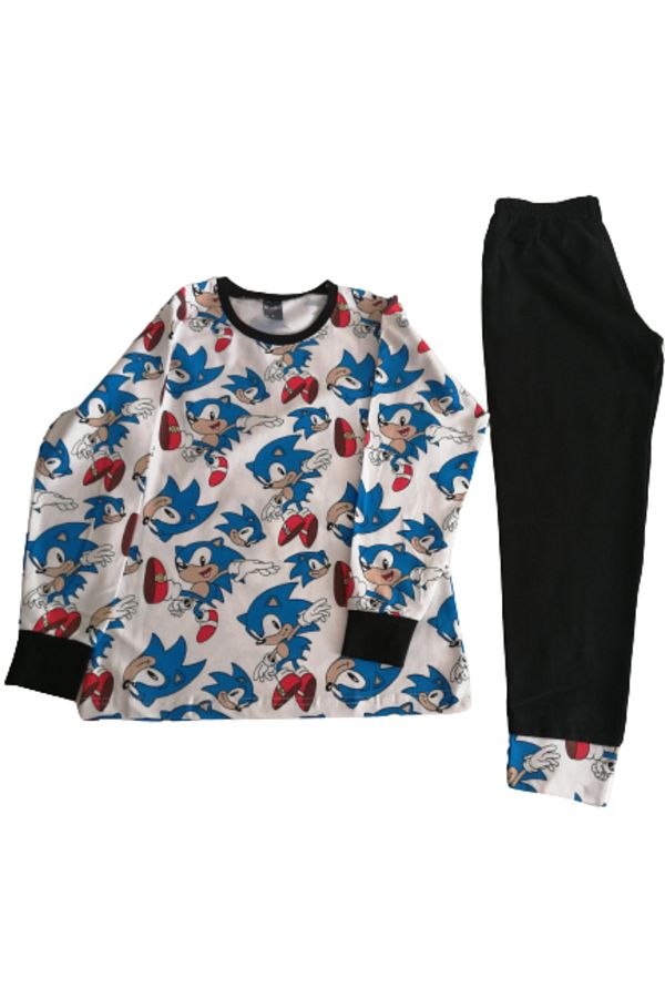 ÇİTO KİDS-Boy's Cotton Navy Blue Sonic Patterned Long Sleeve Pajama Set 1