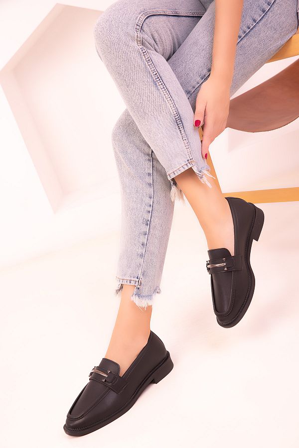 SOHO-Black Women's Loafer Shoes 18339 1