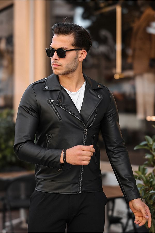 Slanted zipper jacket hot sale