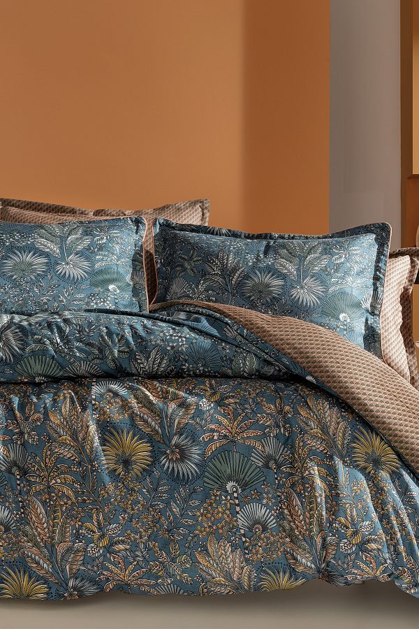 Yataş-Alberta Double Satin 100% Cotton Duvet Cover Set - Petrol 1