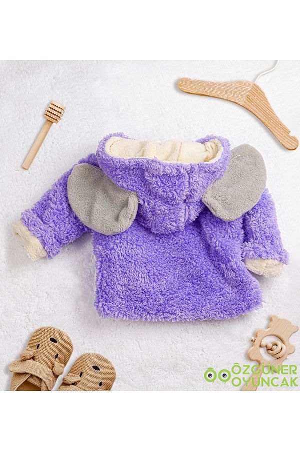 OZGUNER Cute Figured Plush Baby Coat 3 6 Months 9 12 Months Trendyol