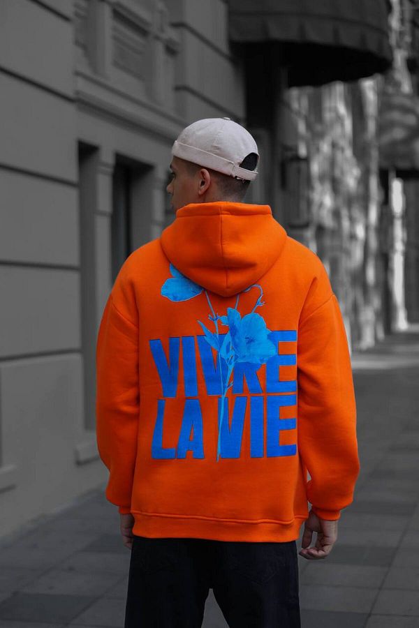 Mens orange hooded sweatshirt outlet