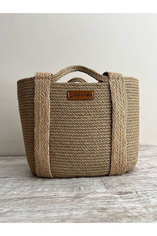CraftNest Straw Bag Jute Straw Shoulder Strap Women s Beach Bag Wicker Handmade Women s Tote Trendyol