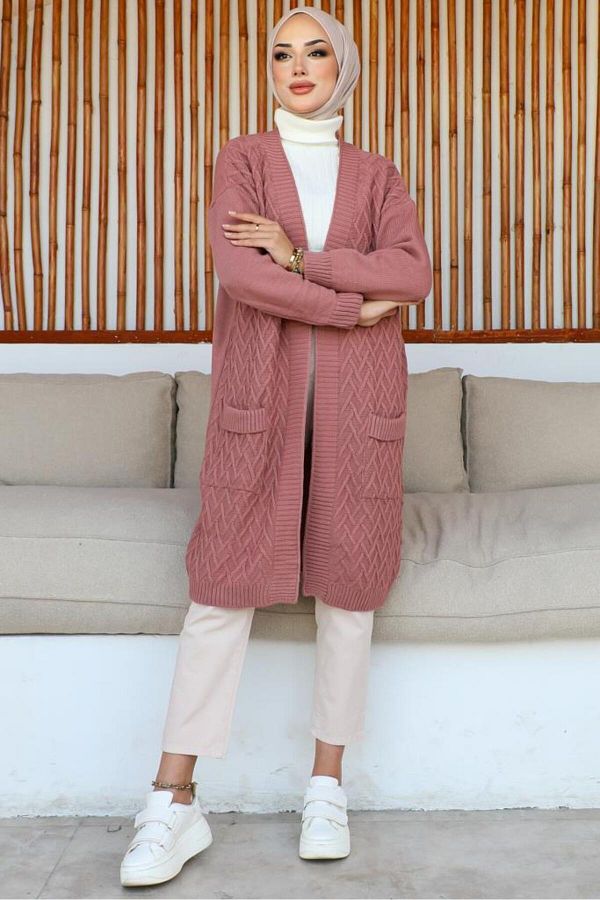Dusty rose long cardigan shop