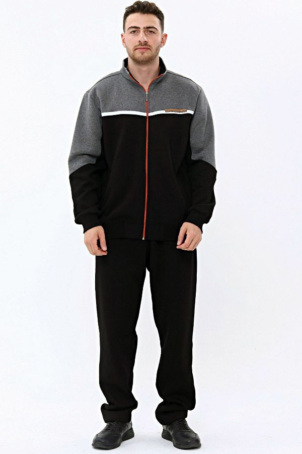 Marco Ferry Black Men s 3 Thread Rose Gold Half Turtleneck Winter Plus Size Tracksuit EDY5206SYH Trendyol
