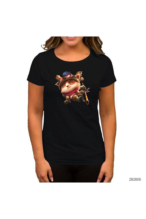 Anonim Moda LoL Teemo Women s Black T Shirt Trendyol