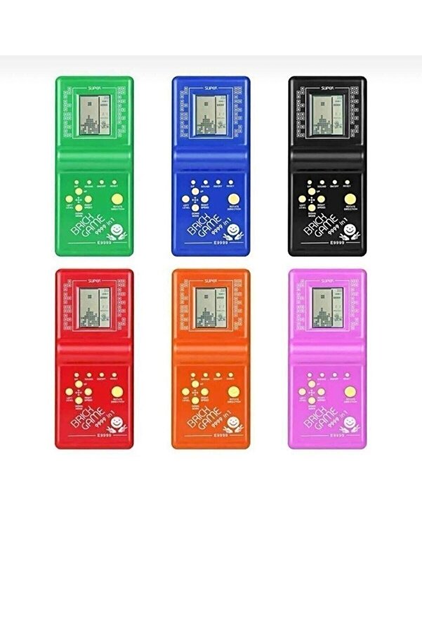 BambaPaw Gameboy El Konsolu Renkli Pilli Tetris Nostaljik Oyuncak Tetris Karışık Renk Pil