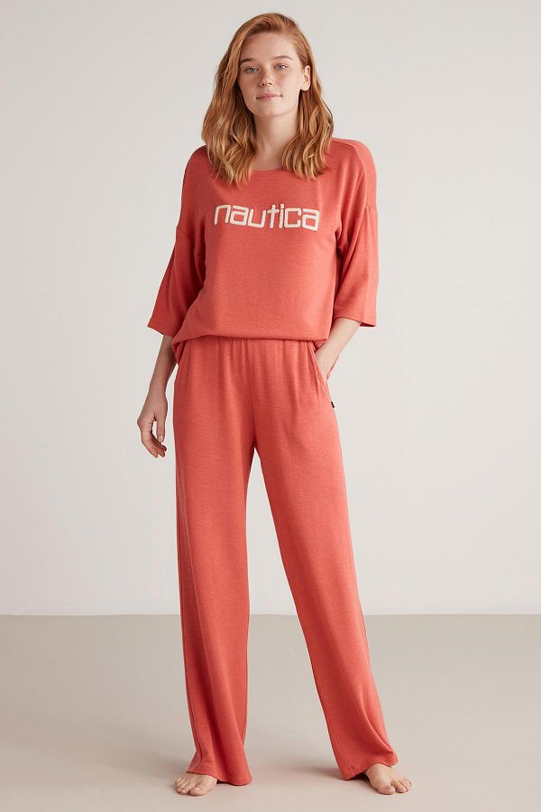 Nautica Women s Capri Sleeve Tile Pajama Set CWT6N1O1 Trendyol