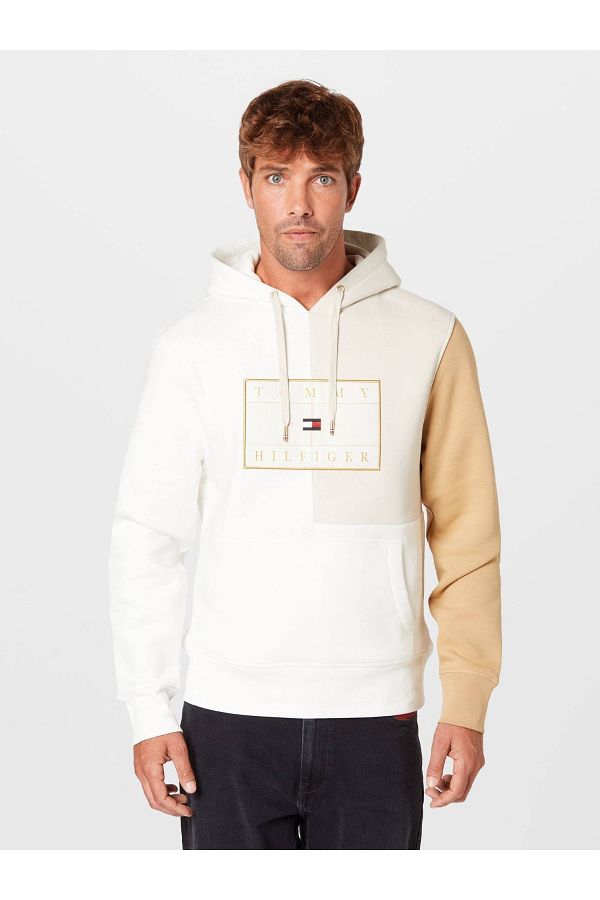 Tommy Hilfiger Men s brown hoodie ICON COLORBLOCK MW0MW20141