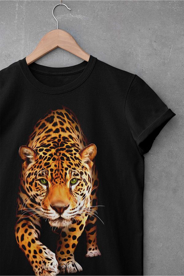 Adrift Wed Unisex 100 Cotton Black Comfortable Fit Rebel 3D Look Tiger Tiger T shirt Trendyol