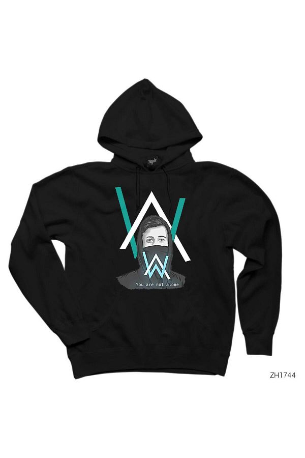 modacreatezepplin Alan Walker You Are Not Alone Black Hooded Sweatshirt Hoodie Trendyol