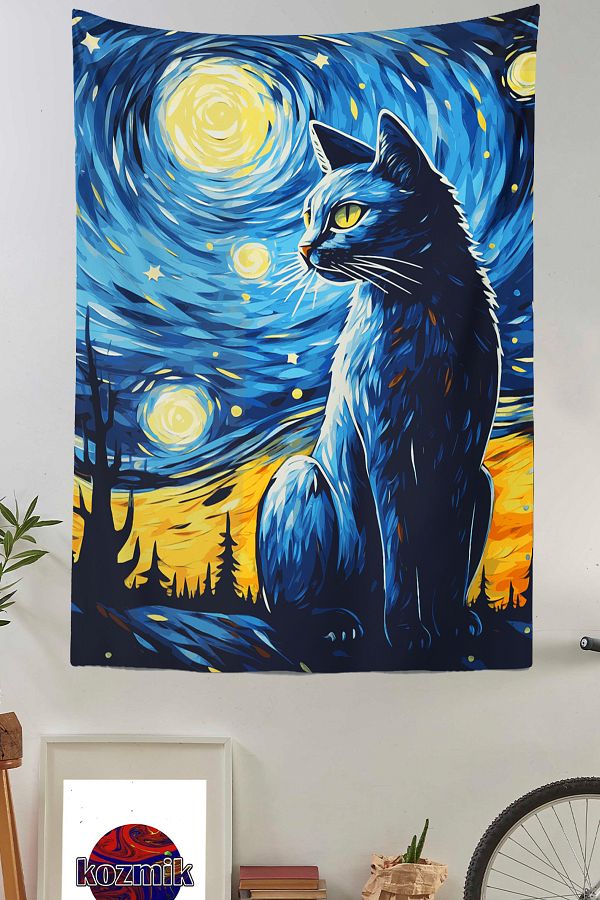 Starry night wall tapestry hot sale