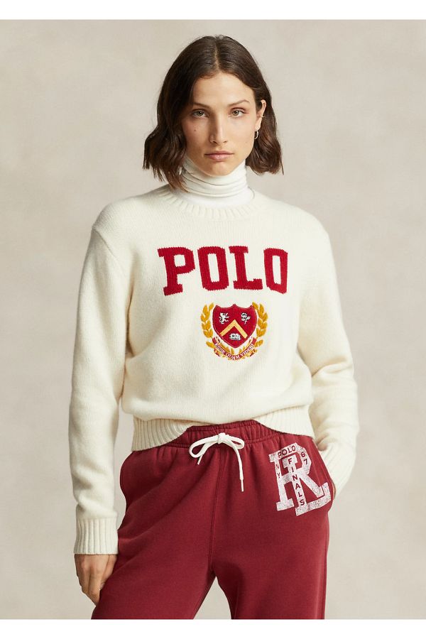 Ralph Lauren Logo Crest Wool Crewneck Jumper Trendyol