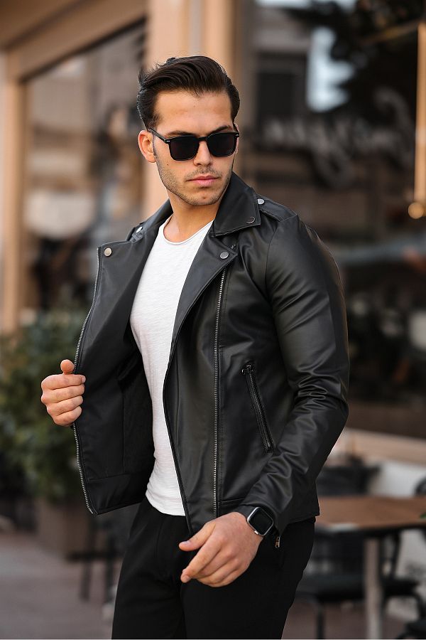 Jacket with diagonal zipper discount