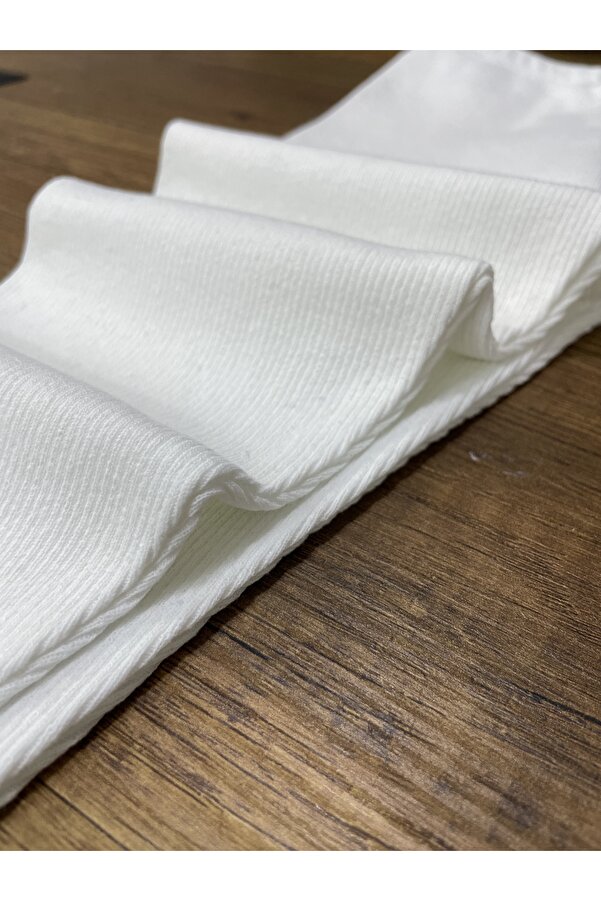 Berat moda Esnek Fitilli Kumaş Beyaz Erkek - Kız Çocuk Tayt