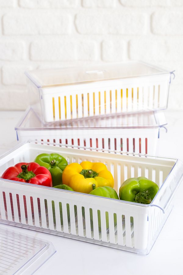 simplicity-Set of 4 Fridge Organizer - Maxi and Midi Organizer with Strainer 1