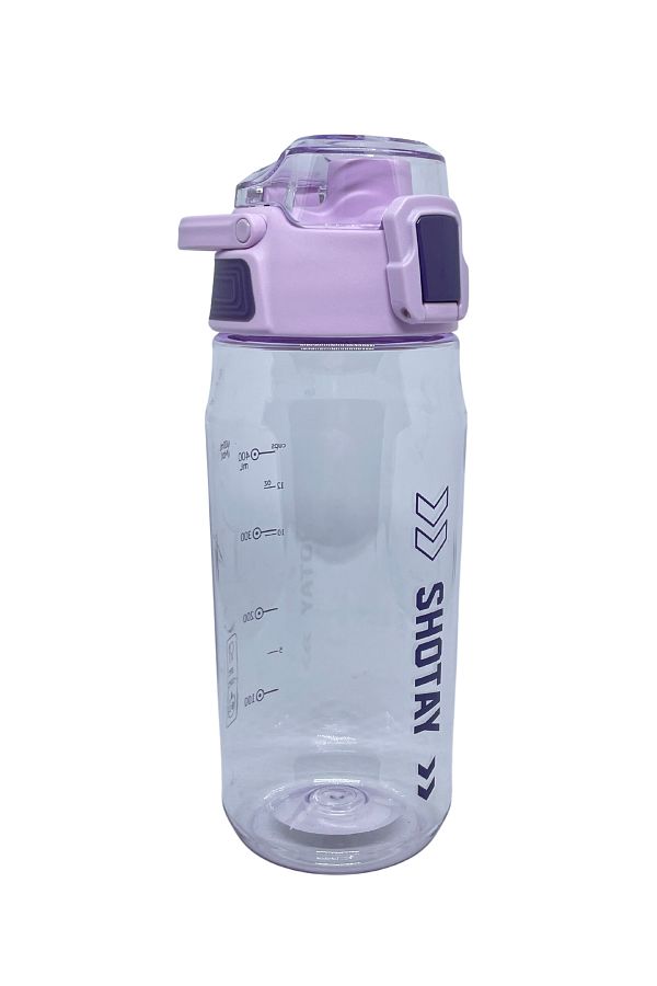 Shotay-Comfortable Drinking 600ml Strawless Handled Water Bottle with Lockable Lid and Measuring Scale 1