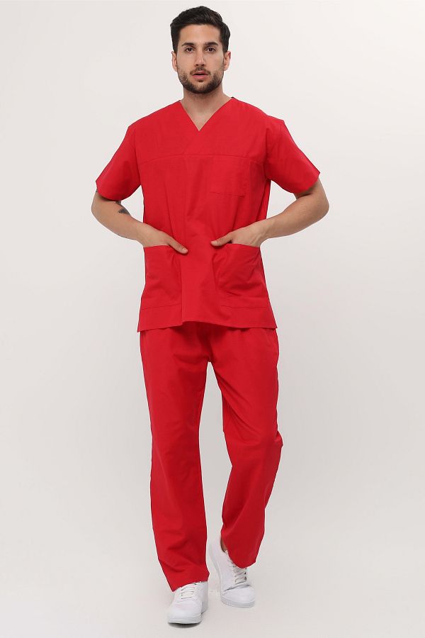 Medinila Thin Flex Envelope Collar Fake Sleeve Red Lycra Tericotone Suit Men s Nurse Jersey Trendyol