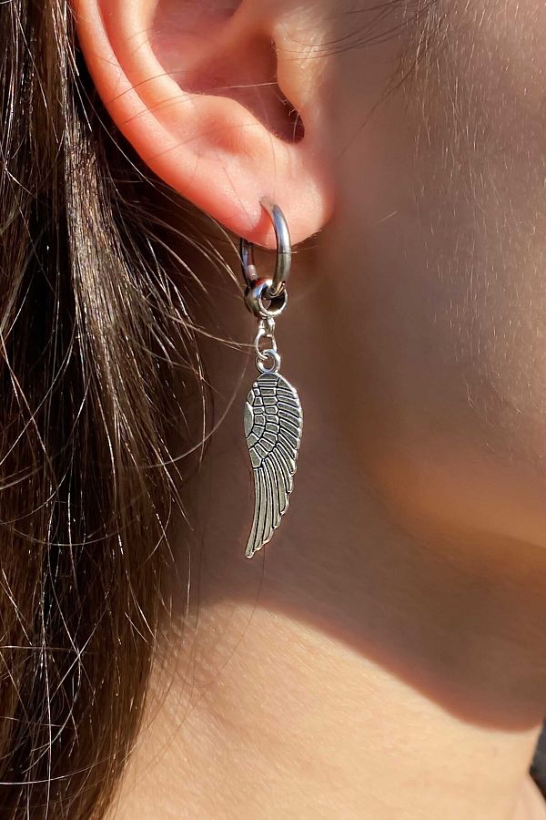 Mens angel wing earring sale
