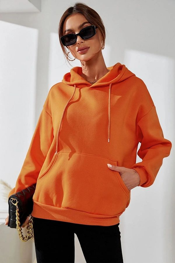 Hoodie orange femme shop