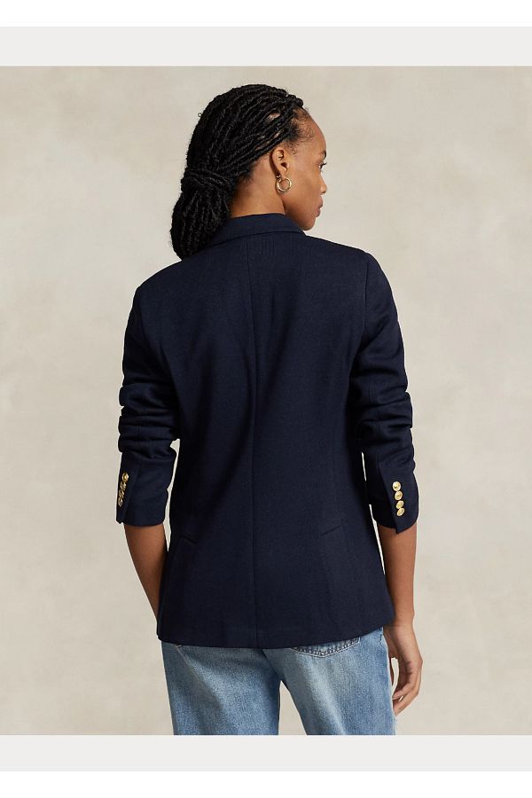 Ralph lauren knit double breasted blazer clearance