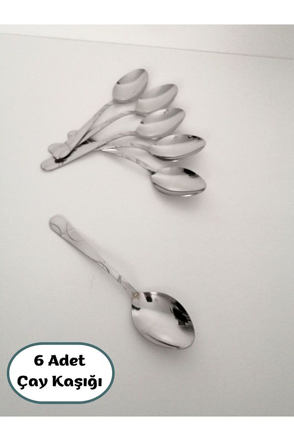 PATİKA Ev-6 Lux Stainless Steel Teaspoons with Tercan Card - 6 Sharp Grains Unbendable 1