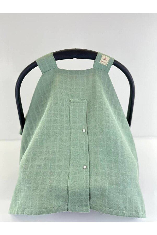 Puro Cotone %100 Pamuk Müslin Bebek Puset Örtüsü Yeşil