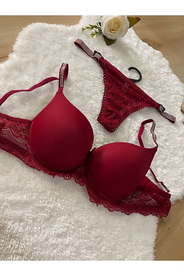 The Night Underwear-مجموعة الملابس الداخلية النسائية من The Nigt Underwear، مجموعة ملابس داخلية نسائية من الدانتيل المرصع بالأحجار، مجموعة رافعة للأعلى 1