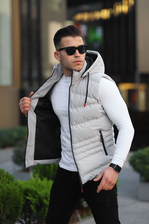 BOYS MANS Water and Windproof Men s Hooded Vest Inflatable Vest Trendyol