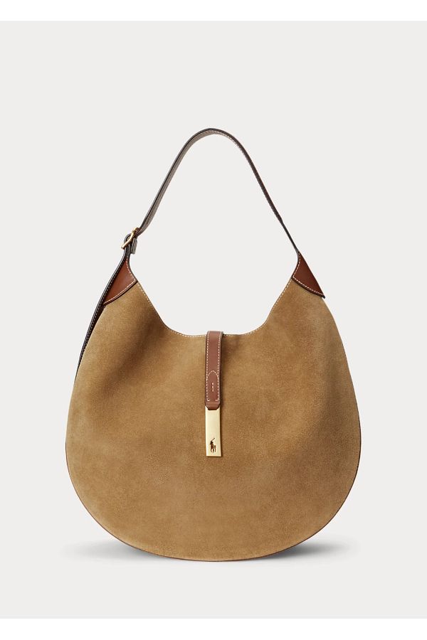 Ralph Lauren Polo ID Suede Leather Large Shoulder Bag Trendyol