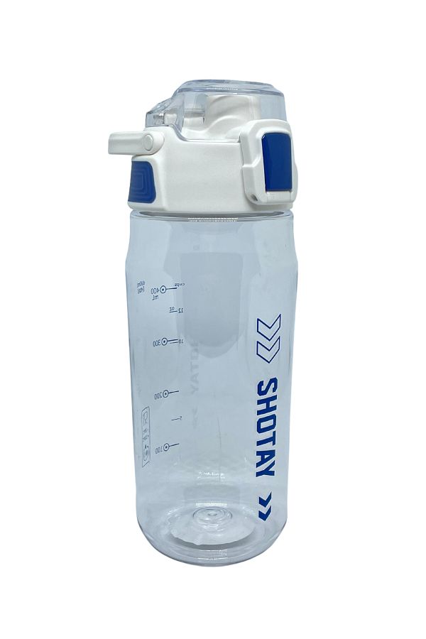 Shotay-Comfortable Drinking 600ml Strawless Handled Water Bottle with Lockable Lid and Measuring Scale 1