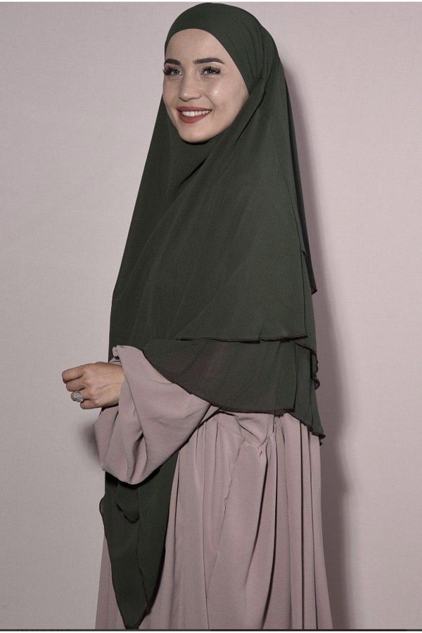özlem giyim-TESETTUR 3-LAYER SCRAMBLED WITHOUT SCRAMBLESS SUFLE KHIMAR 1