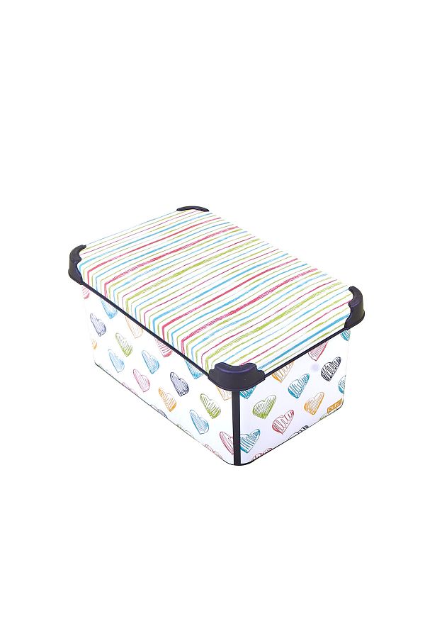 QUTU-Style Box Color Zigzag Decorative Toy Box 10 Liters 1