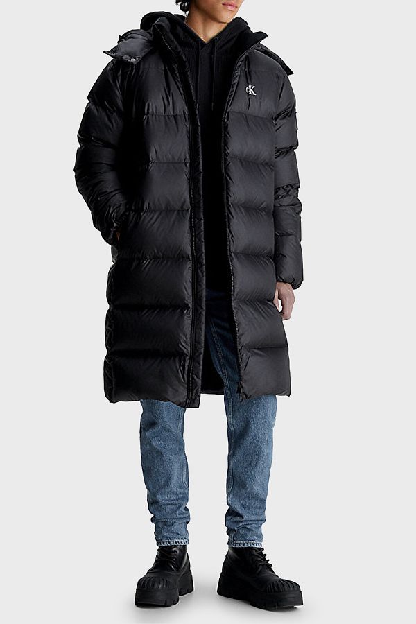 Calvin Klein Removable Hooded Regular Fit Long Puffer Coat J30J324056BEH Men s COAT J30J324056 Trendyol
