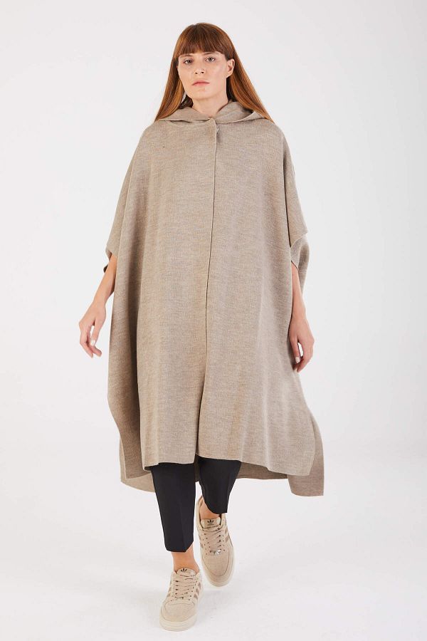 Long hooded poncho online