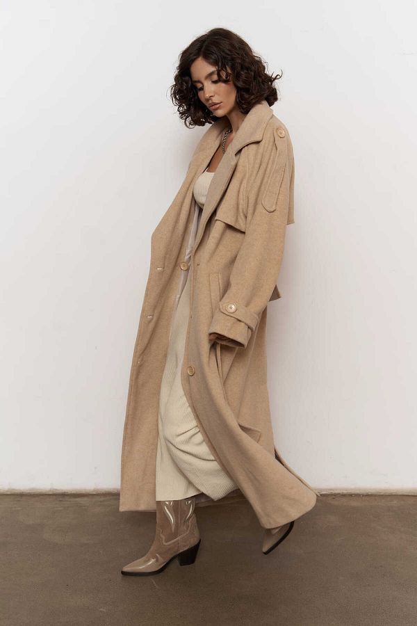 Mai Collection Moscow Mink Cashmere Coat Trendyol